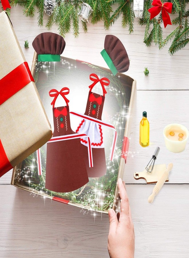 Hungdao Christmas Accessories Mini Doll Baker Outfit Set Include Apron Hats Rolling Pin Egg Cookie Tray Set Mixing Bowl for Xmas Doll Decorations, Doll is Not Included (Cute Style) - Image 3