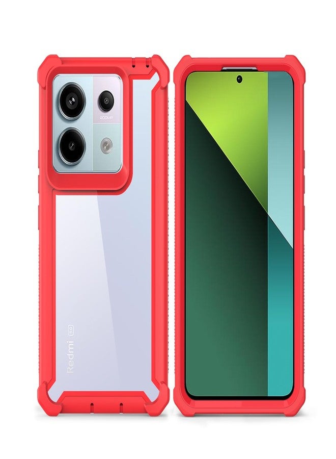 أسو ويش جراب هاتف Asuwish لهاتف Xiaomi Redmi Note 13 Pro 4G، غطاء متين مقاوم للصدمات والسقوط، يوفر حماية كاملة للجسم، تصميم هجين شديد التحمل، ثنائي الطبقات، ملحقات هاتف محمول، Redmi Note 13 Pro، للرجال والنساء، أحمر - Image 5