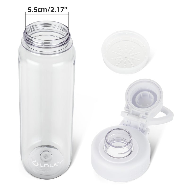 OLDLEY 32 oz Water Bottle, Sports Tritan Water Bottle with Carry Handle and Spout Lid, Leakproof & BPA Free Large Water Bottles for Home,Travel, School, Outdoors, Gym, Transparent - Image 5