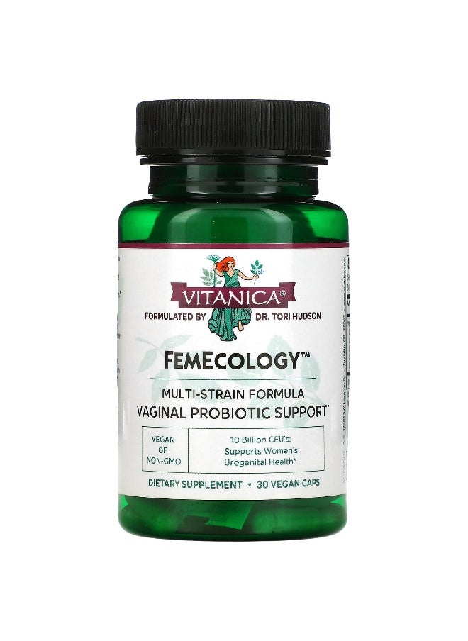 Vitanica Vitanica, FemEcology, Vaginal Probiotic Support, 10 Billion CFU, 30 Vegan Caps  - Image 1
