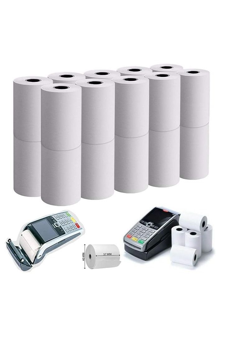 Generic 100 Rolls of 57x40 mm Thermal Paper Till Rolls, Cash Register Receipt, for PDQ POS EPOS EFTPOS, Credit Card Machine, Verifone, Barclays, Ingenico iCT200, iCT 220, iCT250, iCT 250  - Image 2