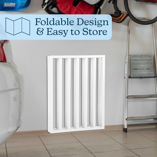 PETMAKER Pet Gate - 3-Panel Indoor Foldable Dog Fence for Stairs, Hallways or Doorways - 54x24-Inch Retractable Wood Freestanding Dog Gates by PETMAKER (White) - Image 4
