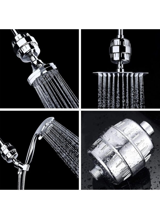 GTSOL 20‑Stage High‑Output Shower Filter with Vitamin C & 2 Cartridges – Removes Chlorine, Fluoride & Hard Water – Universal Fit, Skin & Hair Friendly – Polished Chrome Finish - Image 4