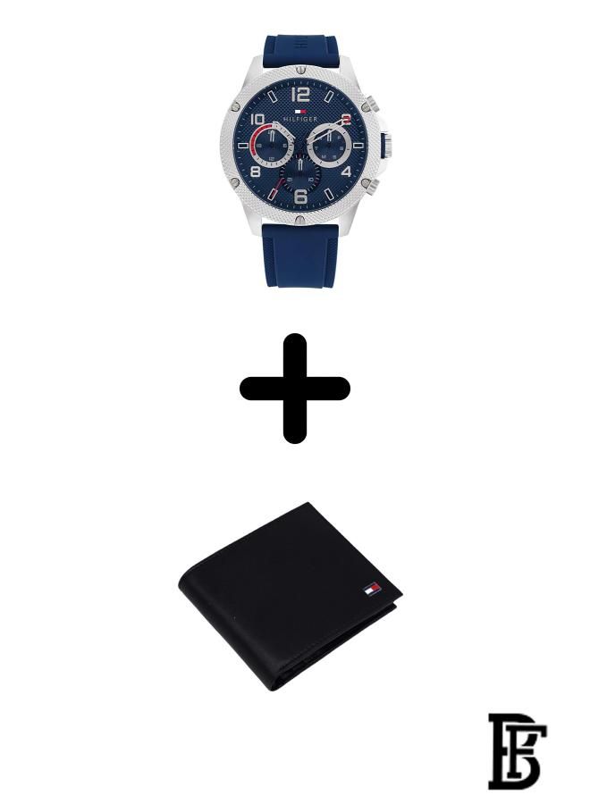 TOMMY HILFIGER Tommy Hilfiger Silicone Chronograph Watch 1792027 + Tommy Wallet  - Image 1