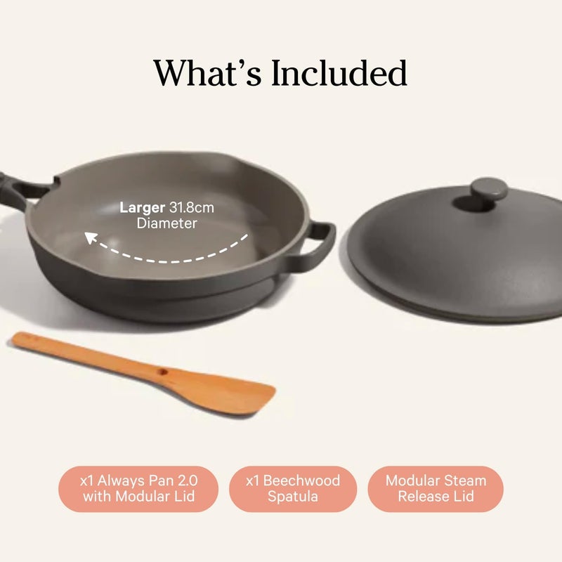 Our Place Large Always Pan 20125 4 Qt Nonstick ToxinFree Ceramic Cookware  Patented 10in1 Aluminum Frying  Saut Pan  Safe for Oven Induction  All Cooktops up to 450F  Char - Image 3