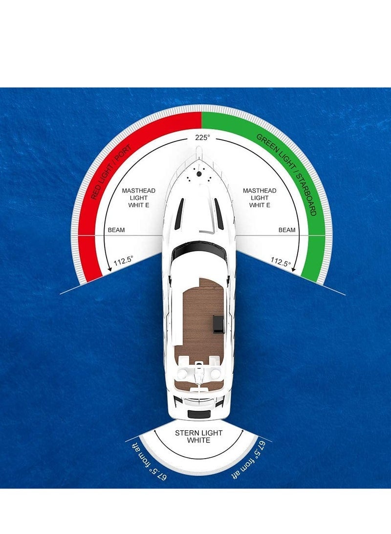 Fold Down Boat Stern Light, All Round 360°  Boat Anchor Light for Pontoon and Fishing Boat 9 White - Image 2