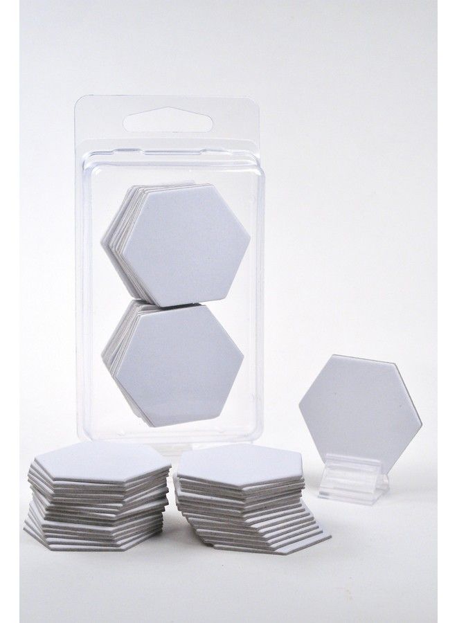 Hedral Value Pack Of 30 Blank 1.5" Hexagon Hex Board Game Chits Tiles Counters Markers Diy DD - Image 1