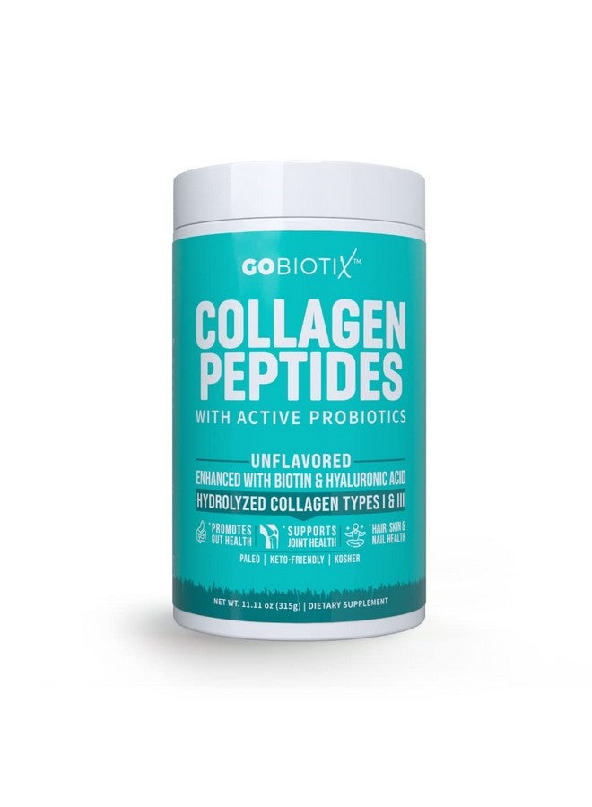 GoBiotix Grass Fed Collagen Peptides Powder Supplement + Vital Probiotics Nongmo Collagen Powder Type I And Iii Keto Paleo Gluten Free Kosher Hydrolyzed Protein Unflavored 30 Servings - Image 1