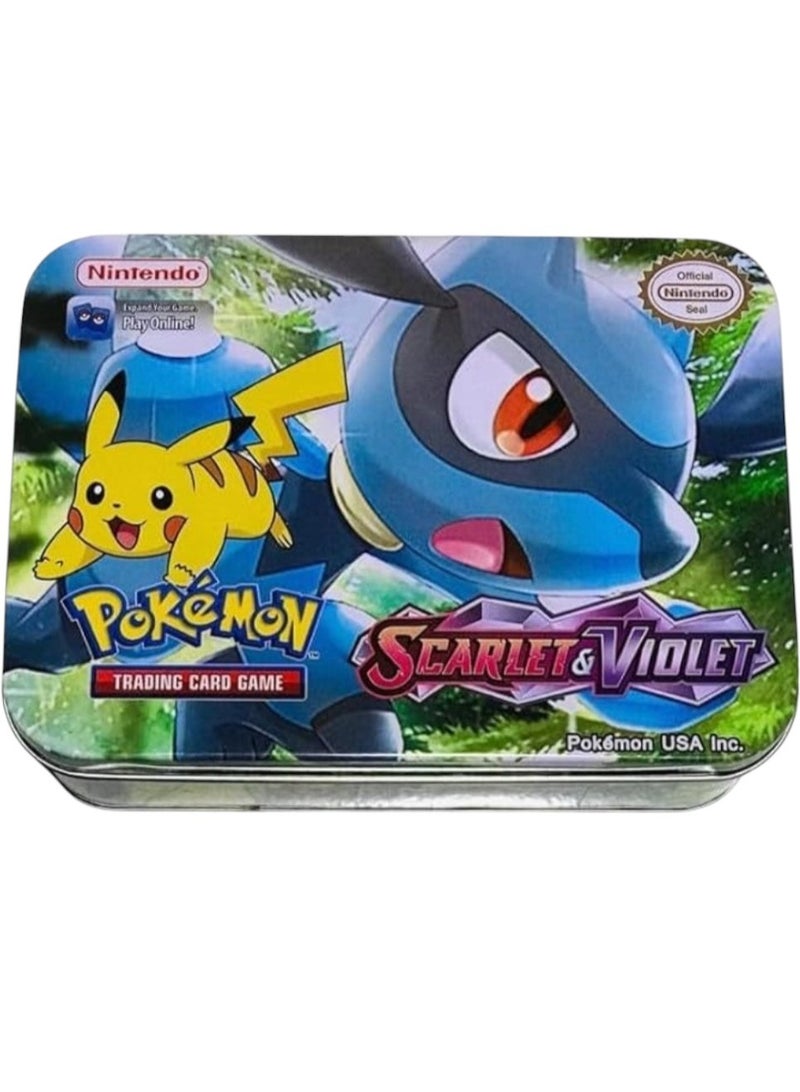 بوكيمون بطاقات و اوراق التداول بوكيمون مع علبة معدنية للعب والمرح للأطفال