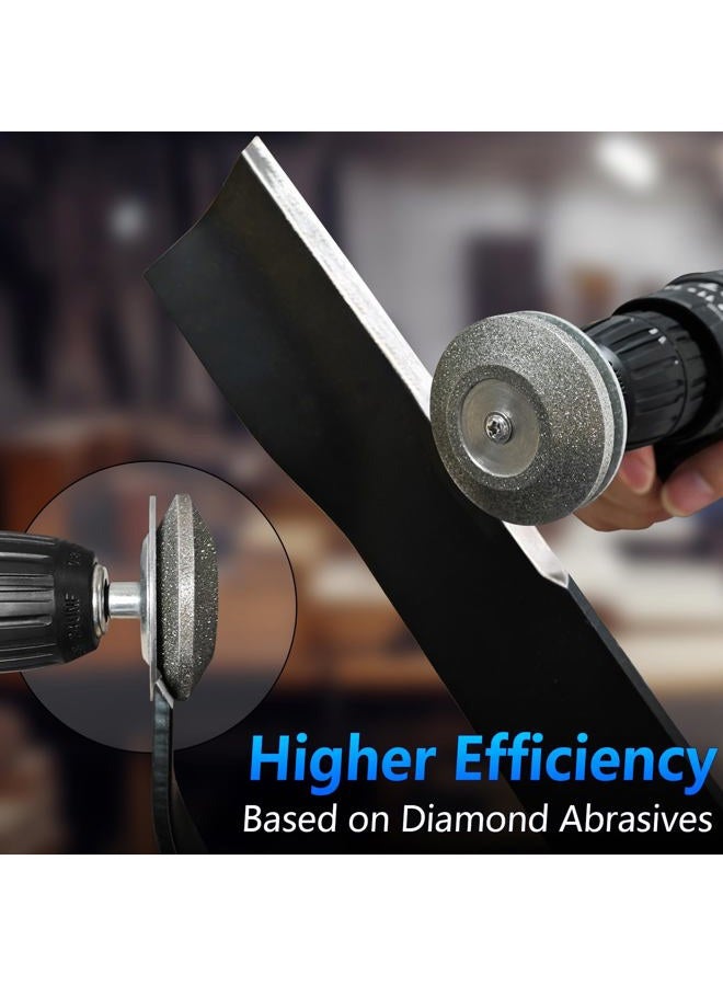 UF-SHARP Diamond Lawn Mower Blade Sharpener, 120 Grit, All-Metal Construction, for Any Power Hand Drill (120 Grit) - Image 2
