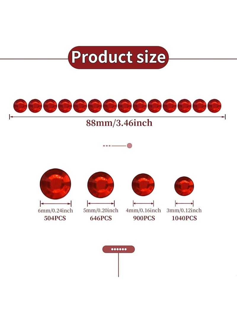 3090 Pcs 4 Sheets Rhinestone Stickers 3/4/5/6 mm Self Adhesive Craft Rhinestones Gems for Face Eyes Makeup Hair Body - Image 3