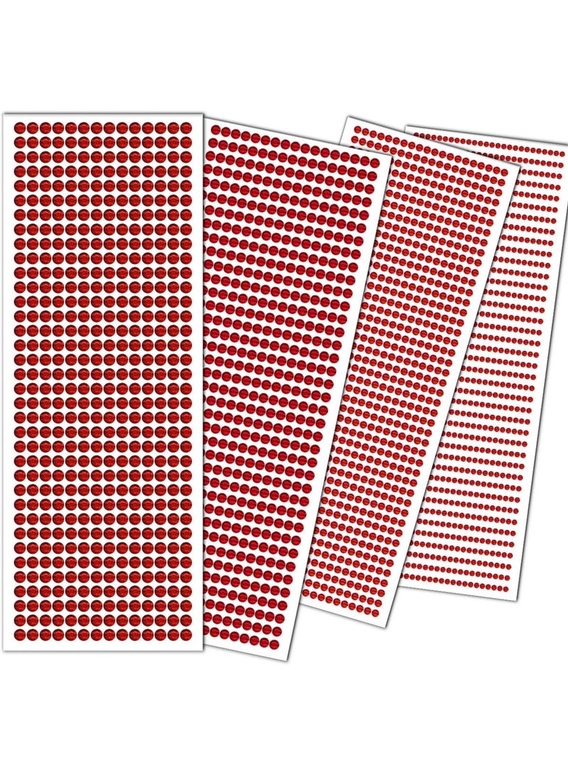3090 Pcs 4 Sheets Rhinestone Stickers 3/4/5/6 mm Self Adhesive Craft Rhinestones Gems for Face Eyes Makeup Hair Body - Image 1