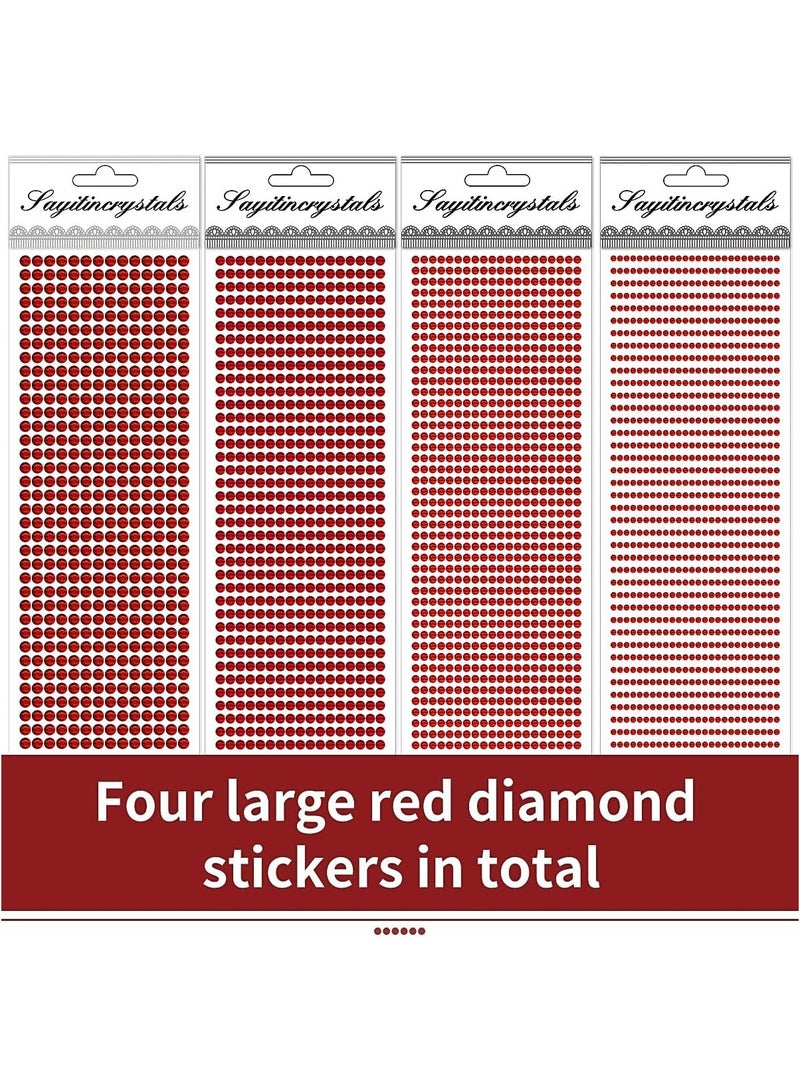 3090 Pcs 4 Sheets Rhinestone Stickers 3/4/5/6 mm Self Adhesive Craft Rhinestones Gems for Face Eyes Makeup Hair Body - Image 2