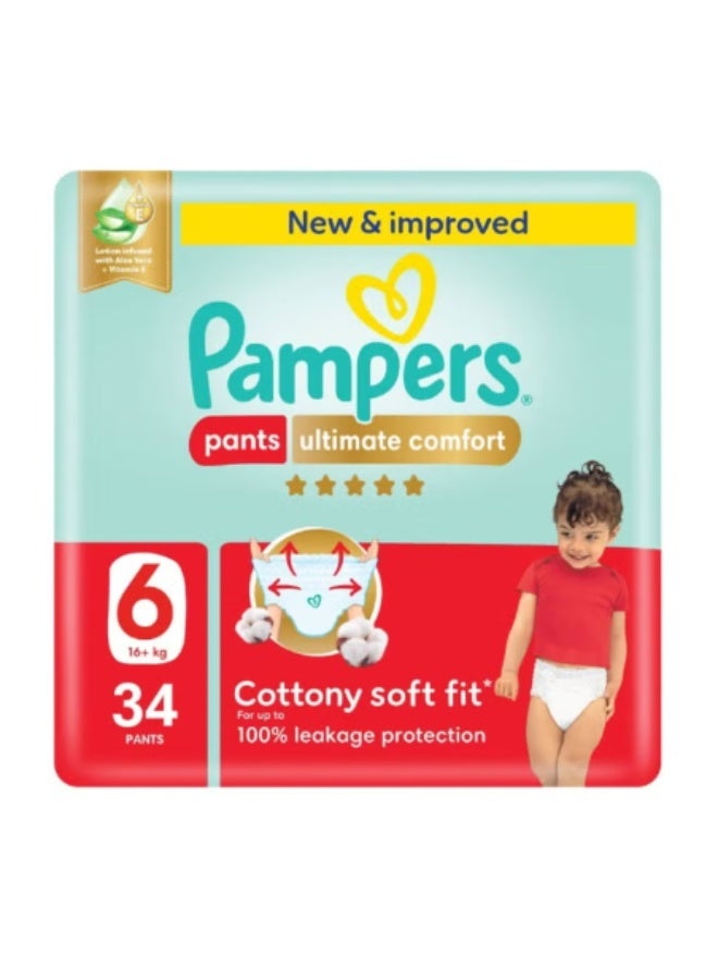Ultimate Comfort Pants Diapers Size 6 (16+kg) Super Saving Pack of 34s