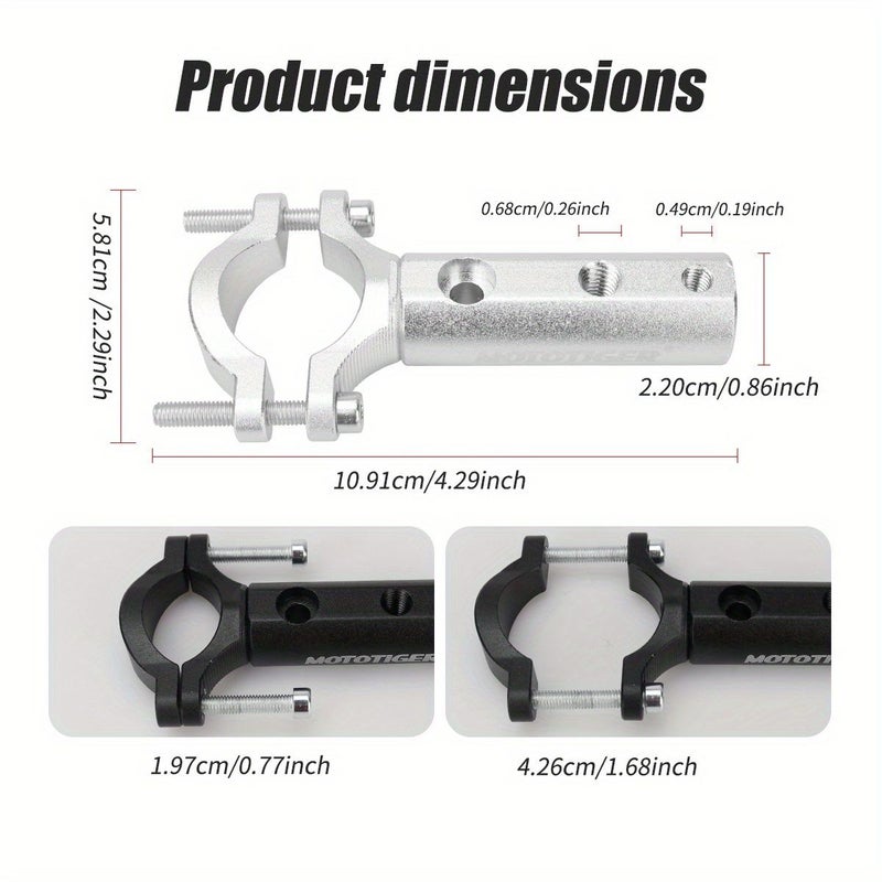 1pc Multifunctional Expansion Bracket MTG-20999 Black Silvery 3 Hole Faucet Driver Protection Installation Spotlight Bracket With Extended Screws Wear Resistant Corrosion Resistant Motorcycle Handle Bracket - Image 2