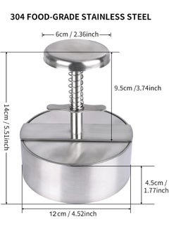 7 Seas 7Seas Round Shape Meat Burger Patties Maker Machine Stainless Steel Surface Vegetable and Aloo Tikki Press Mold with Wooden Handle Burger Press Patty Maker Kitchen Mold Hamburger Press  - Image 4