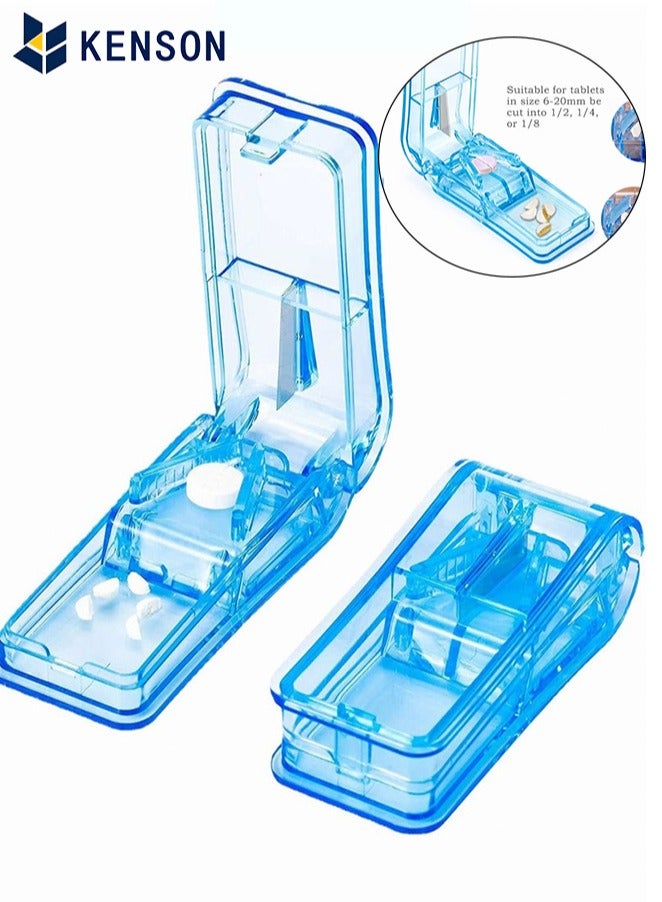 KENSON Pill Cutter 2 in 1 Portable Pill Organiser for Cutting Pills Vitamin Tablets  - Image 1
