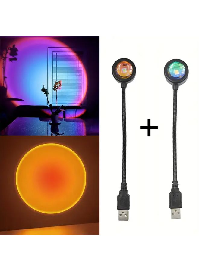 Mini Creative Sunset Glow USB Light 7 Colors Button Control for Desk Decor - Image 1