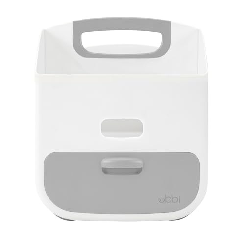 Ubbi Portable Diaper Changing Station with Soft Foldable Changing Mat, Rubberized Handle, Non-Skid Rubber Feet, Diaper Storage Caddy Organizer - Stores Baby Diapers, Wipes & Baby Accessories, Grey - Image 3