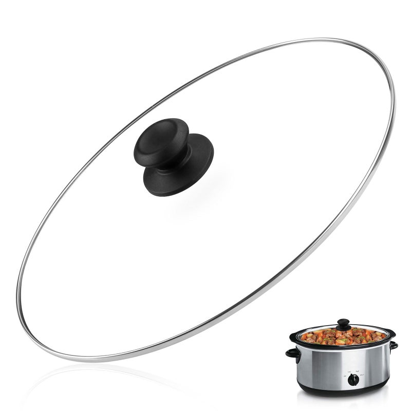 CHAR YONG Oval Slow Cooker Lid Large 8 QT Fits for Crock Pot Glass Lids Programmable Slow Cookers SCV800 and Compatible With Hamilton Beach Oval Glass Pot Lid Transparent Cover - Image 2