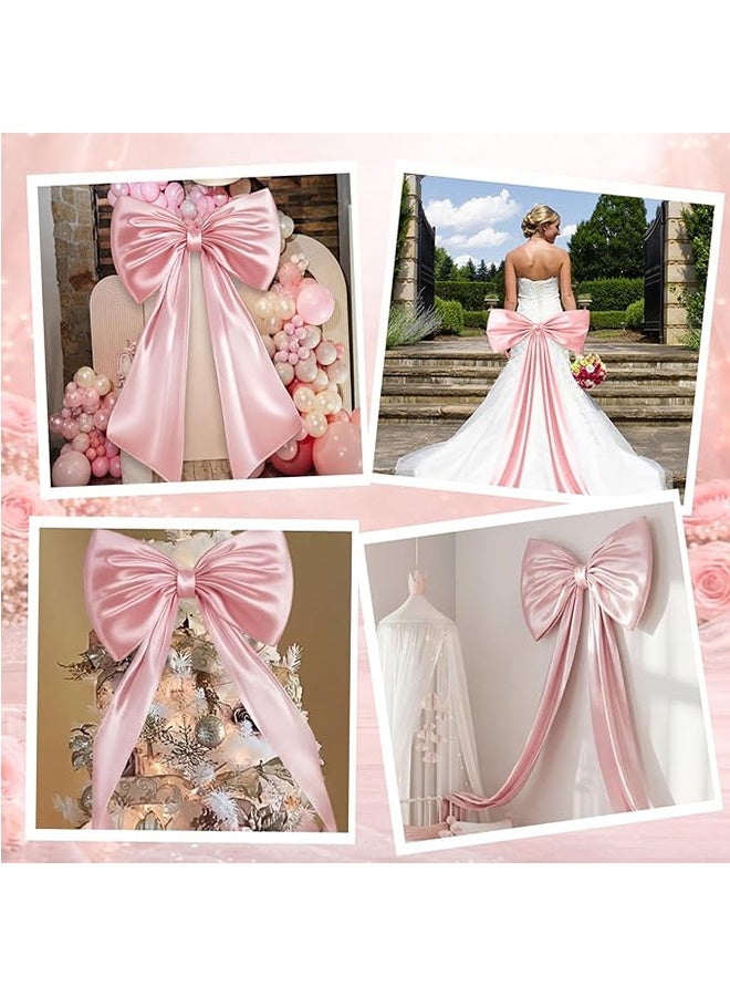 Pink Large Bow Wall Decor, Coquette Giant Ribbon Tie Backdrop Wall Decor, Themed Party Decorations for Birthday, Wedding, Bridal, Baby Room, Party, Ballerina Room Hanging Decoration, 24 x 36 Inches - Image 5