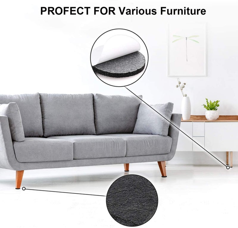 Yelanon Felt Furniture Pads for Hardwood Floors -80 Pcs Premium Felt Pads for Chair Legs, Floor Protectors for Furniture, Black - Image 5