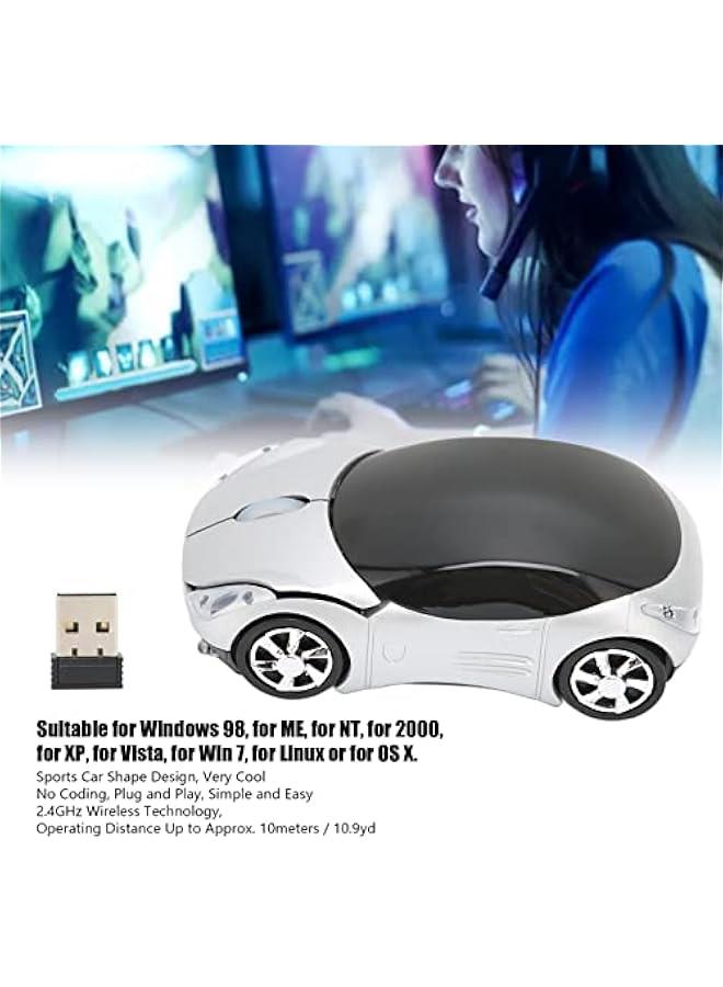 2.4GHz Car Mouse, 3D Sport Car Shape Ergonomic Optical with USB Receiver, 1600 DPI Computer Mouse for PC Laptop Computer - Image 4