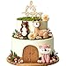 RASSLISA Woodland Animals Cake Toppers 23Pcs Oh Baby Forest Creatures Cake Decorations with Bear Fox Deer Figurines Mushrooms Leaves Flowers for Woodland Baby Shower Wild One 1st Birthday Party Supplies - Image 2