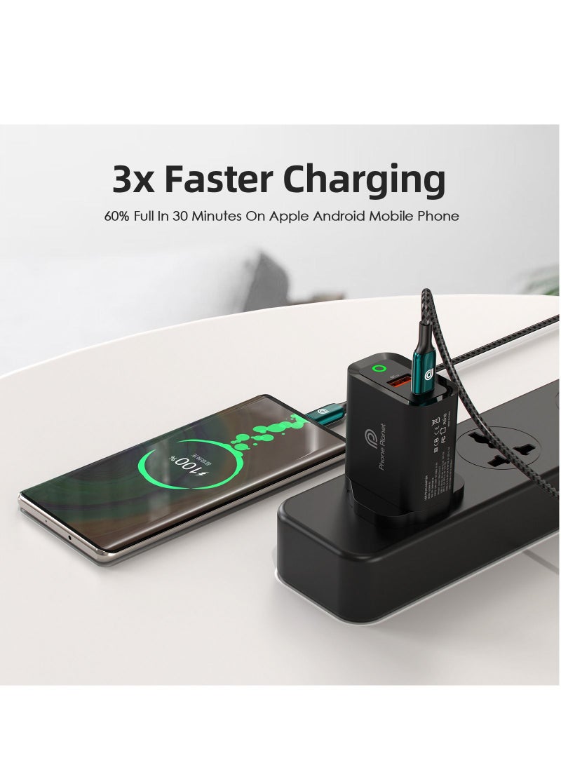 Phone Planet Fast Reliable Wall Charger 3.0 30W High Efficiency Multi Device Charging Black - Image 4