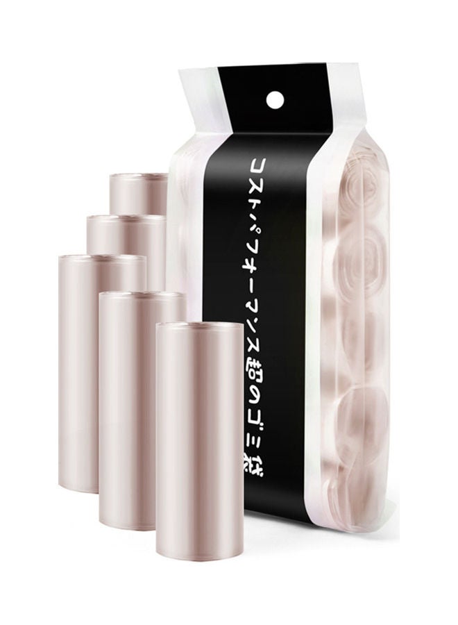 100-Piece 5-Rolls Disposable Garbage Bags Rose Gold - Image 1
