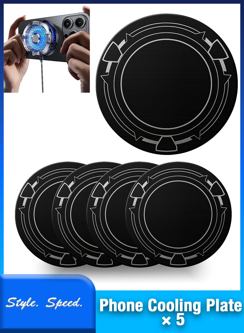 Magnetic Cooling Discs for Phone Cooler, 5 Pcs 2.36 inch Round Thermal Conductive Plates with Nano Adhesive, Compatible with Magnetic Back Clip Phone Radiator Fans  - Image 1