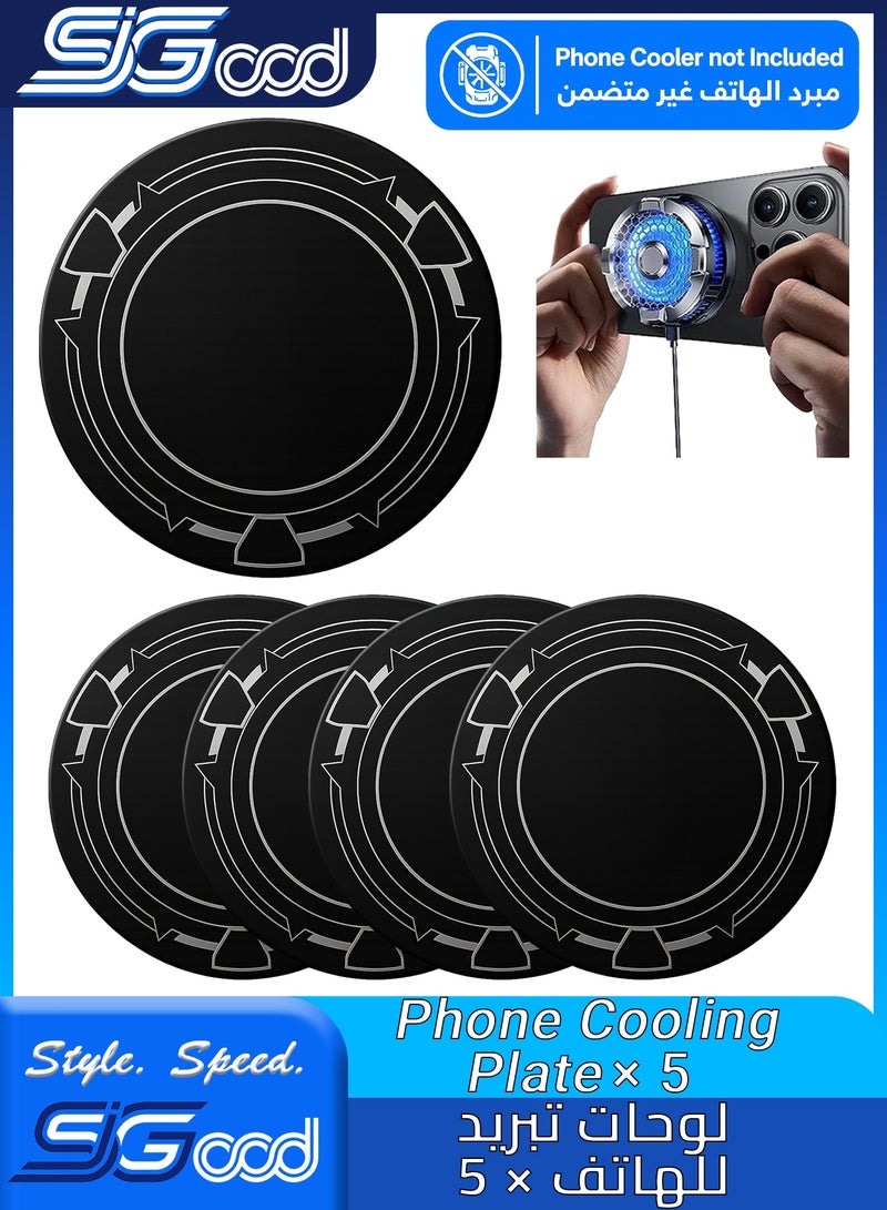 SIGood Magnetic Cooling Discs for Phone Cooler, 5 Pcs 2.36 inch Round Thermal Conductive Plates with Nano Adhesive, Compatible with Magnetic Back Clip Phone Radiator Fans - Image 1