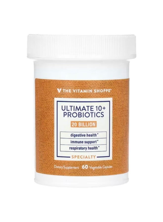 ذا فيتامين شوب متجر الفيتامينات، أفضل 10+ بروبيوتيك، 20 مليار وحدة تشكيل مستعمرة، 60 كبسولة نباتية