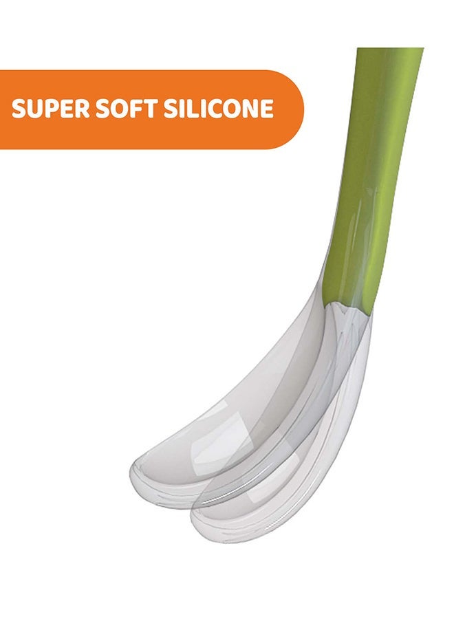 Chicco Soft Silicone Spoon 6M+, Green - Image 3
