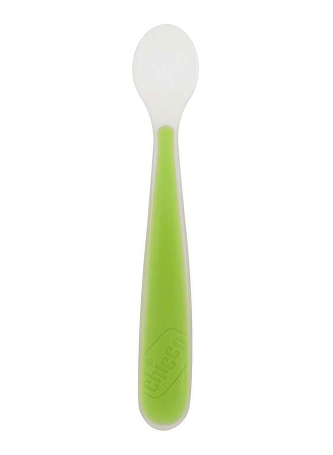 Chicco Soft Silicone Spoon 6M+, Green - Image 1