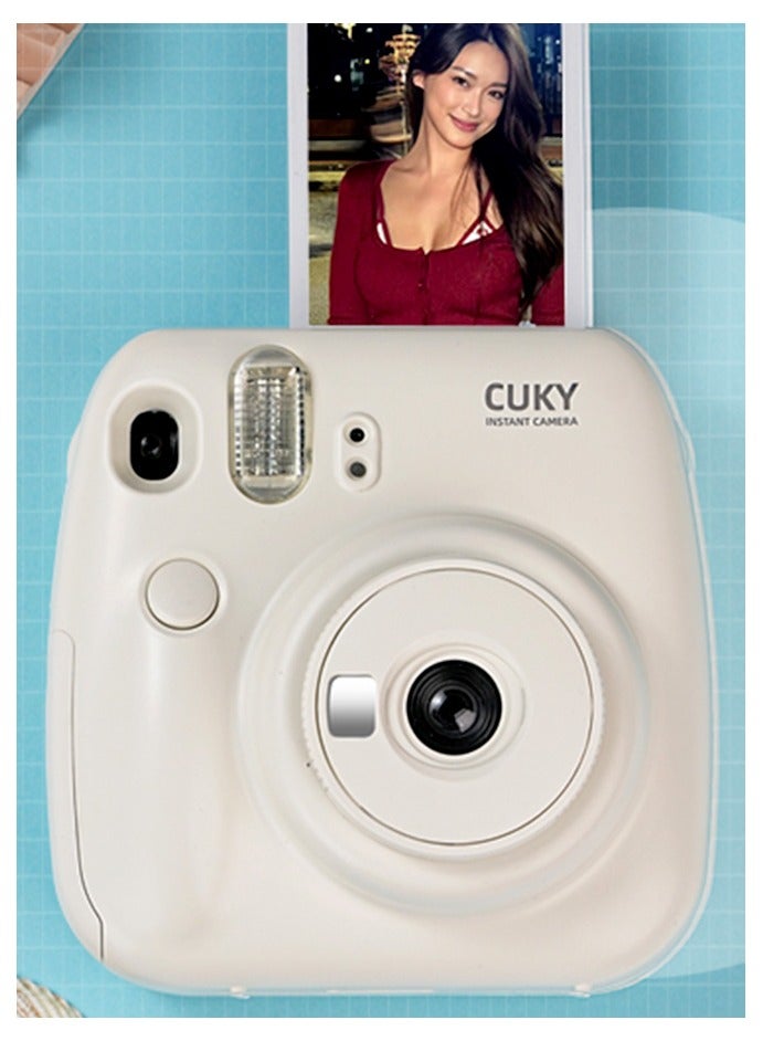 Generic Instant Camera +Camera Protective Case+ Shutter Accessories Bundle, Incl. Compatible Carrying Case,white - Image 1