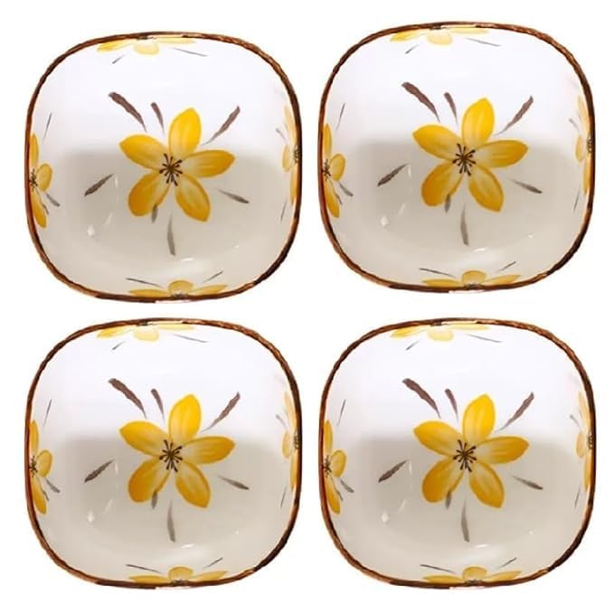 LUANA ENTERPRISE Ceramic Dip Bowl,Chutney Bowl,Pickle Bowl, Sauce Bowl,Small Katori Set,Serving Bowls Set Snacks,Small Bowl for Kitchen,MiniDip Bowls for Serving Chutney (Multicolor) (Set of 4) - Image 1