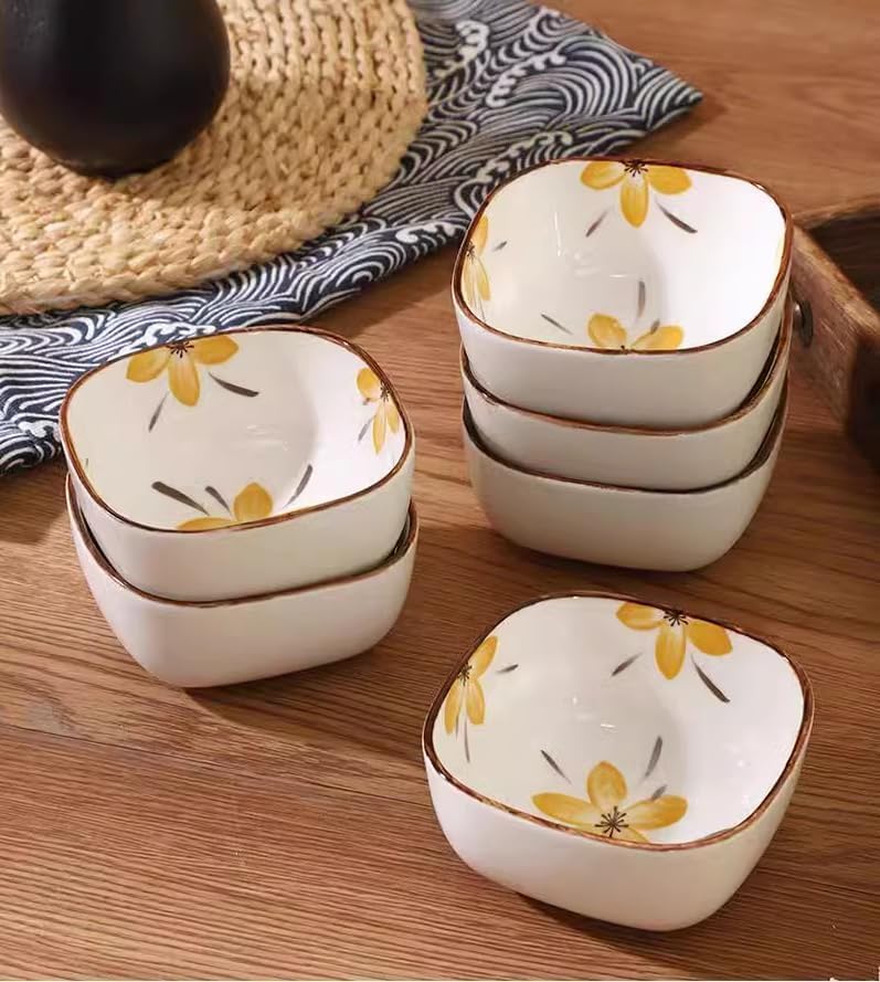 LUANA ENTERPRISE Ceramic Dip Bowl,Chutney Bowl,Pickle Bowl, Sauce Bowl,Small Katori Set,Serving Bowls Set Snacks,Small Bowl for Kitchen,MiniDip Bowls for Serving Chutney (Multicolor) (Set of 4) - Image 2