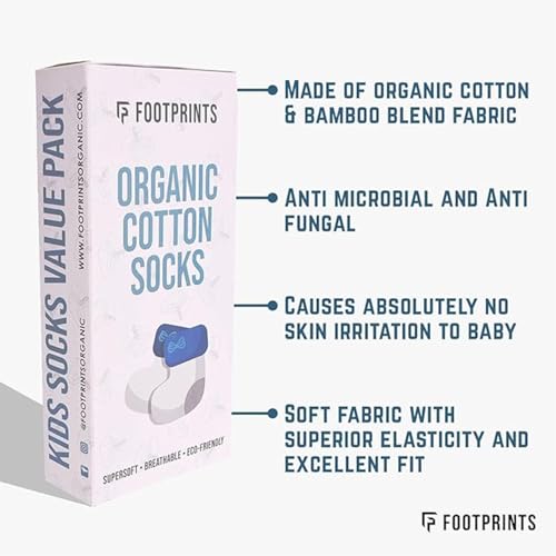 FOOTPRINTS Organic cotton &Bamboo Kids Unisex Socks | Pack of 3 Pairs | Low cut | Colourful Stripes (IN, Age, 3 Years, 5 Years) - Image 5