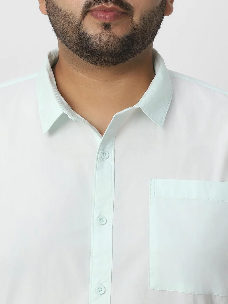 Urbano Fashion  Urbano Plus Men's Pastel Blue Cotton Full Sleeve Regular Fit Casual Solid Shirt  | Best Price UAE