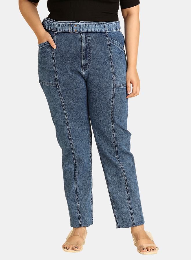 هاي ستار جينز بخصر مرتفع بقصة مستقيمة مطاطي من ستايلي - Image 1