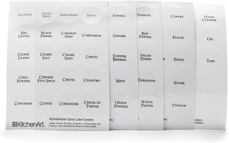 KitchenArt EZ Spice Label Set - 100 Clear Round Organizer Labels for Spices, Pantry, and Hobbies - Image 2