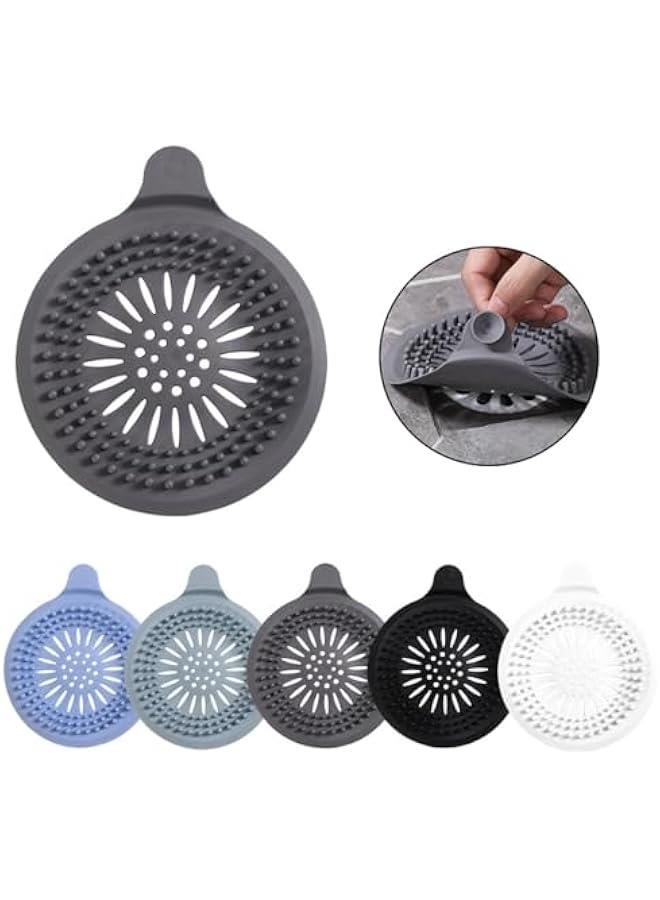 MOXO 5 Drain Hair Catcher Durable Silic Like Shower Drain Cover Hair Catcher for Bath Sink Shower and Bathtub Home Essentials Drain Cover to Help Prevent Clogging - Image 1
