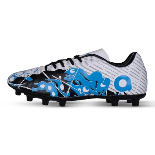 Aivin Ocean F.Ball Stud, Lightweight Insole Provides More Comfort and Grip, PVC Synthetic Leather Excellent Ball Control and Tackling, Football Shoes for Men (White), UK-11 - Image 1