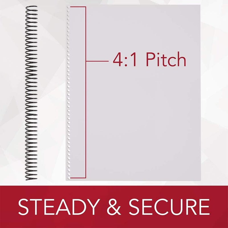 GBC Binding Spines/Spirals/Coils, 16mm, 125 Sheet Capacity, 4:1 Pitch, Color Coil, Black, 100 Pack (9665070) - Image 4