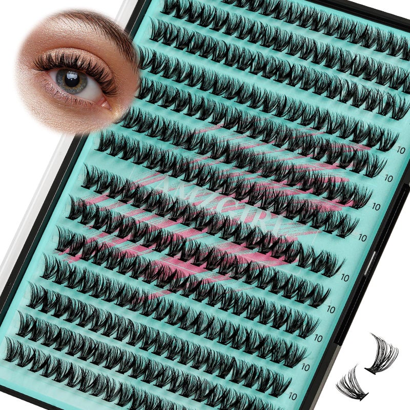 AMZGIRL LASH Lash Clusters Wispy 280PCS Eyelash Extension 40D Cluster Lashes Individual Lashes DIY Lash Extension Natural Look Cluster Eyelash Extensions Soft False Eyelashes at Home for Beginners(10mm) - Image 1