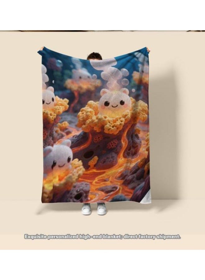 عام بطانية رقيقة من الفانيلا الكرتونية للأطفال والرضع (دافئة ومريحة، ومناسبة للنوم والألعاب) 70 سم * 100 سم - Image 3