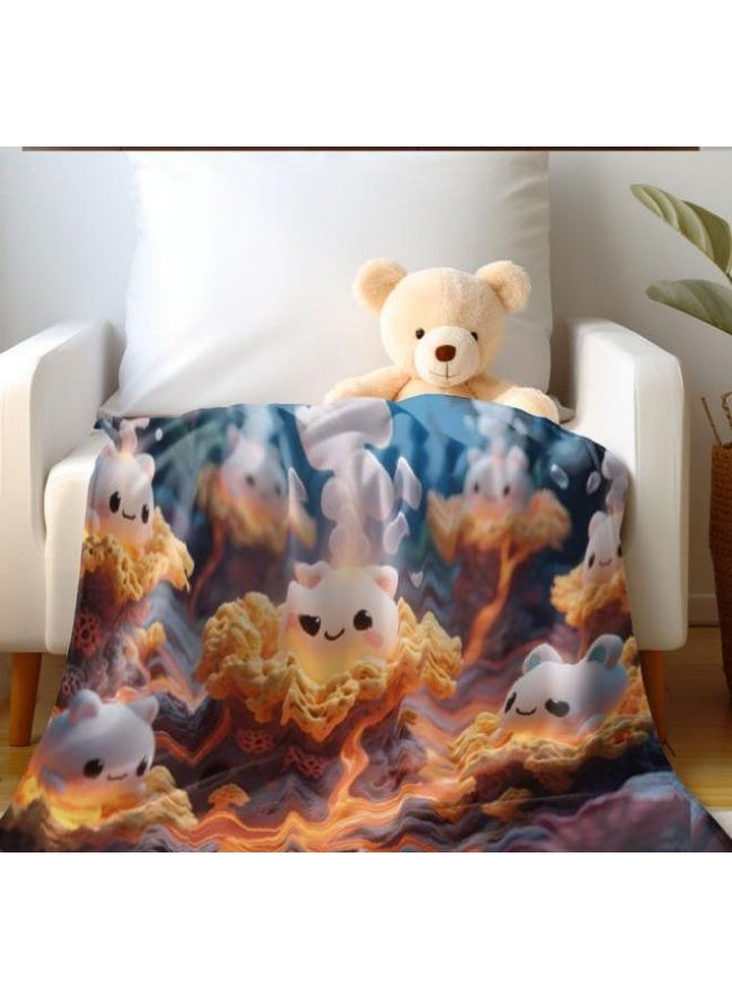 عام بطانية رقيقة من الفانيلا الكرتونية للأطفال والرضع (دافئة ومريحة، ومناسبة للنوم والألعاب) 70 سم * 100 سم - Image 4