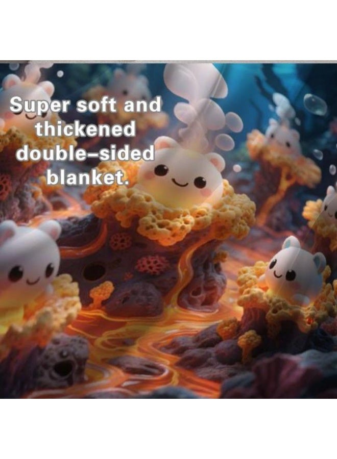 عام بطانية رقيقة من الفانيلا الكرتونية للأطفال والرضع (دافئة ومريحة، ومناسبة للنوم والألعاب) 70 سم * 100 سم - Image 5