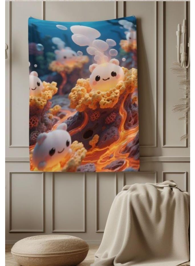 عام بطانية رقيقة من الفانيلا الكرتونية للأطفال والرضع (دافئة ومريحة، ومناسبة للنوم والألعاب) 70 سم * 100 سم - Image 1